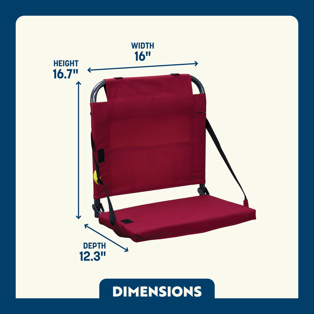 Bleacher-Friendly BleacherBack - Choice 696 - Grandstand Cushion Seat with Secure Under-Bench Hooks Detail