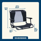 Compact Cushion Big Comfort Stadium Chair with Armrests - Choice 465 - Ergonomic Portable Stadium Seat for Sports Events Detail