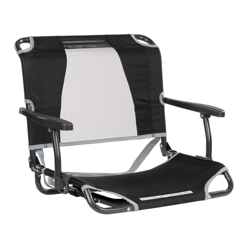 Compact Cushion Big Comfort Stadium Chair with Armrests - Choice 465 - Ergonomic Portable Stadium Seat for Sports Events - Black
