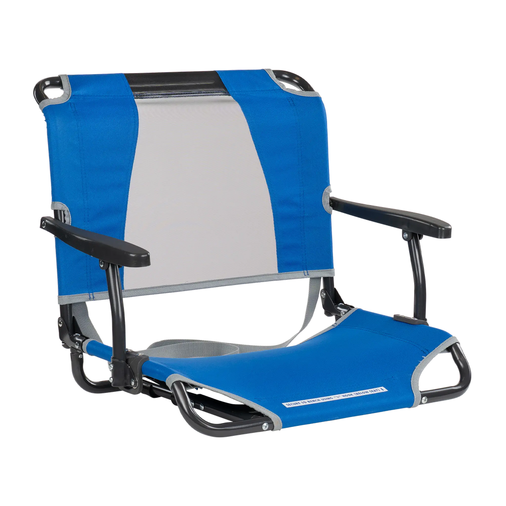 Compact Cushion Big Comfort Stadium Chair with Armrests - Choice 465 - Ergonomic Portable Stadium Seat for Sports Events - Royal Blue