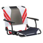 Compact Cushion Big Comfort Stadium Chair with Armrests - Choice 465 - Ergonomic Portable Stadium Seat for Sports Events - Indigo/White/Red