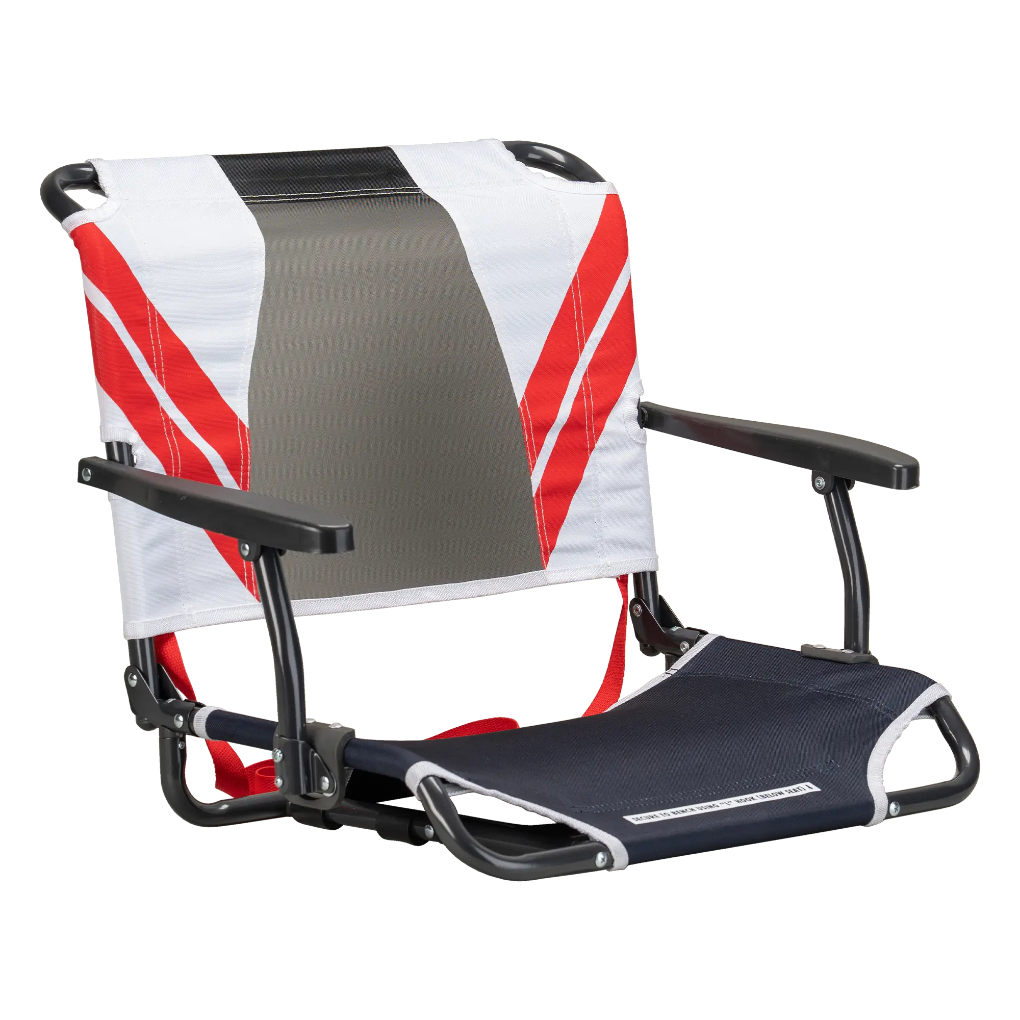 Compact Cushion Big Comfort Stadium Chair with Armrests - Choice 465 - Ergonomic Portable Stadium Seat for Sports Events - Indigo/White/Red