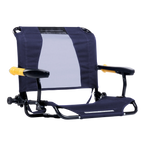 Patented Spring-Action Stadium Rock-Cliner - Choice 540 - Heavy-Duty Kickback Rocker with Beverage Holder - Rich Blue
