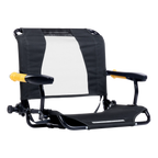 Patented Spring-Action Stadium Rock-Cliner - Choice 540 - Heavy-Duty Kickback Rocker with Beverage Holder - Dark Charcoal