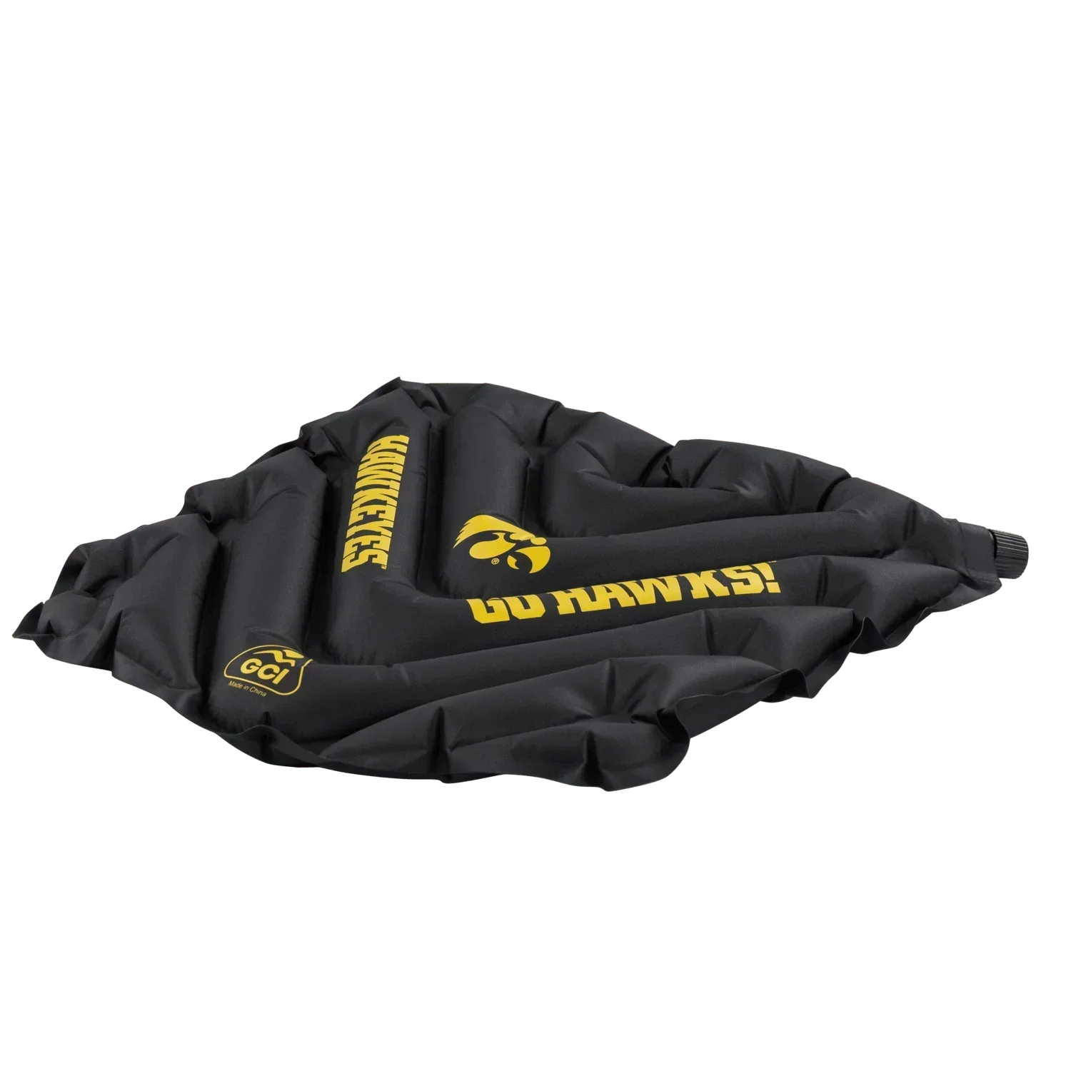 Ergonomic Back-Support College V Seat Inflatable Stadium Cushion - Iowa Hawkeyes - Choice 157 - Lightweight Folding Bleacher Chair with Cushioning Detail