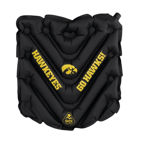 Ergonomic Back-Support College V Seat Inflatable Stadium Cushion - Iowa Hawkeyes - Choice 157 - Lightweight Folding Bleacher Chair with Cushioning - Default Title