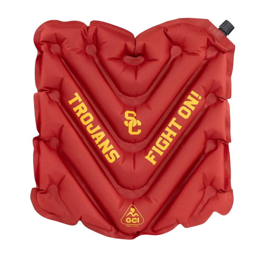 Compact Cushion College V Seat Inflatable Stadium Cushion - USC Trojans - Choice 523 - Lightweight Folding Bleacher Chair with Cushioning - Default Title