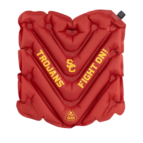 Compact Cushion College V Seat Inflatable Stadium Cushion - USC Trojans - Choice 523 - Lightweight Folding Bleacher Chair with Cushioning - Default Title