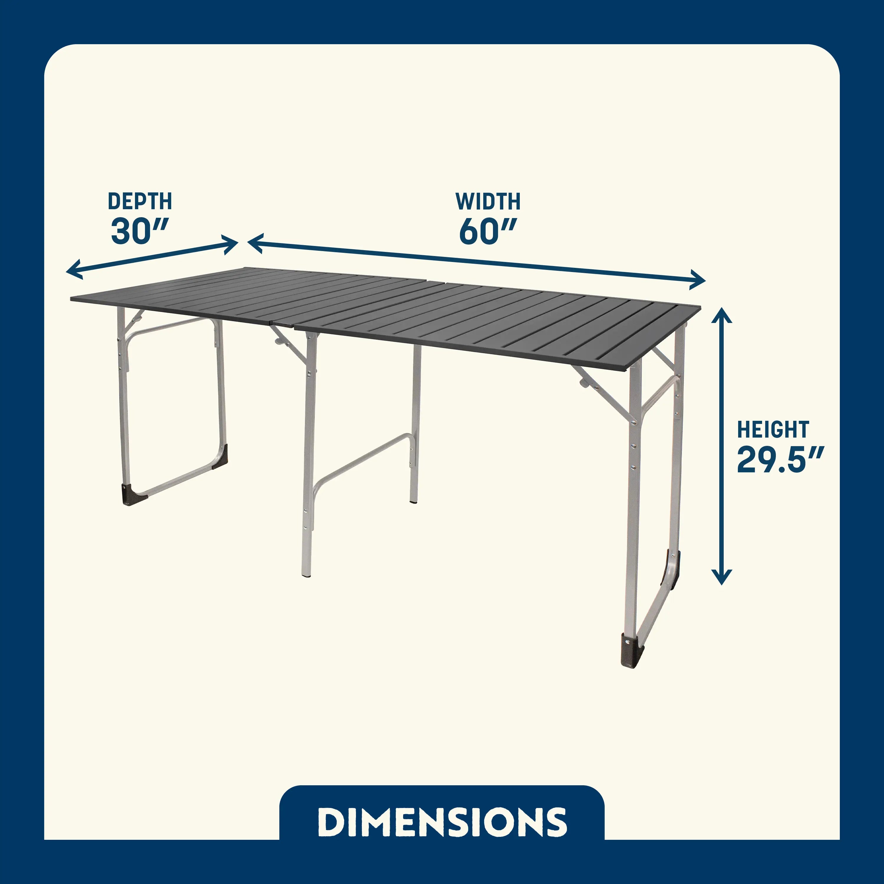 Heat-Resistant Slim-Fold Table XL - Choice 651 - Portable Camping Table with Heat-Resistant Countertop Detail