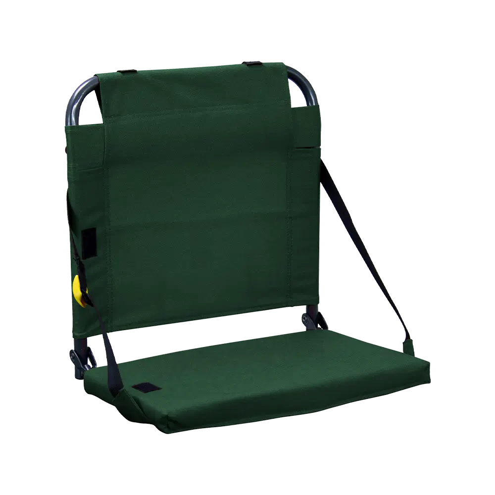 Bleacher-Friendly BleacherBack - Choice 696 - Grandstand Cushion Seat with Secure Under-Bench Hooks - Hunter