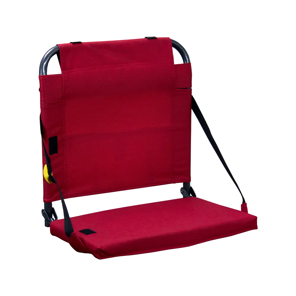 Bleacher-Friendly BleacherBack - Choice 696 - Grandstand Cushion Seat with Secure Under-Bench Hooks - Red