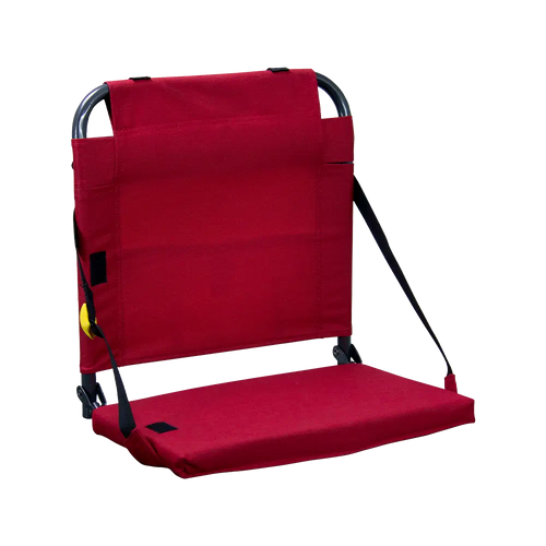 Bleacher-Friendly BleacherBack - Choice 696 - Grandstand Cushion Seat with Secure Under-Bench Hooks - Red