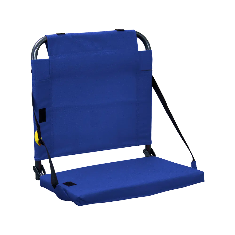 Bleacher-Friendly BleacherBack - Choice 696 - Grandstand Cushion Seat with Secure Under-Bench Hooks - Royal Blue