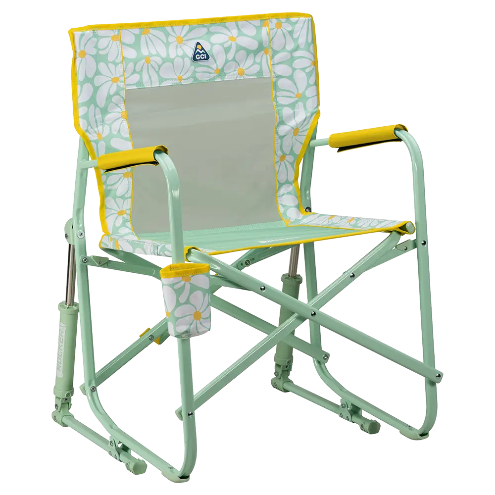 Heavy-Duty Freestyle Freestyle Rocker - Choice 711 - Heavy-Duty Kickback Rocker with Beverage Holder - Green/Yellow