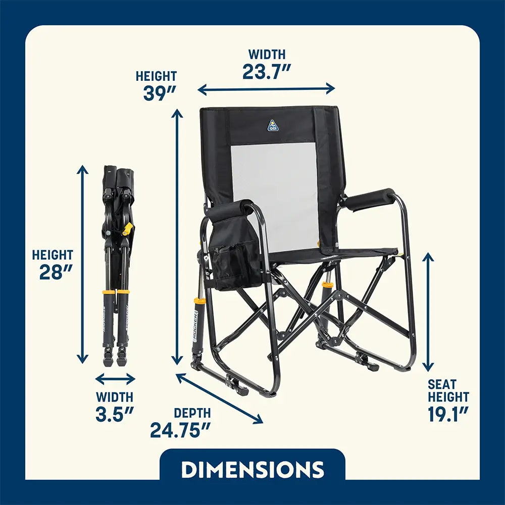 Smooth Motion Stowaway Rocker - Choice 794 - Patented Spring-Action Rocking Chair for Camping Detail