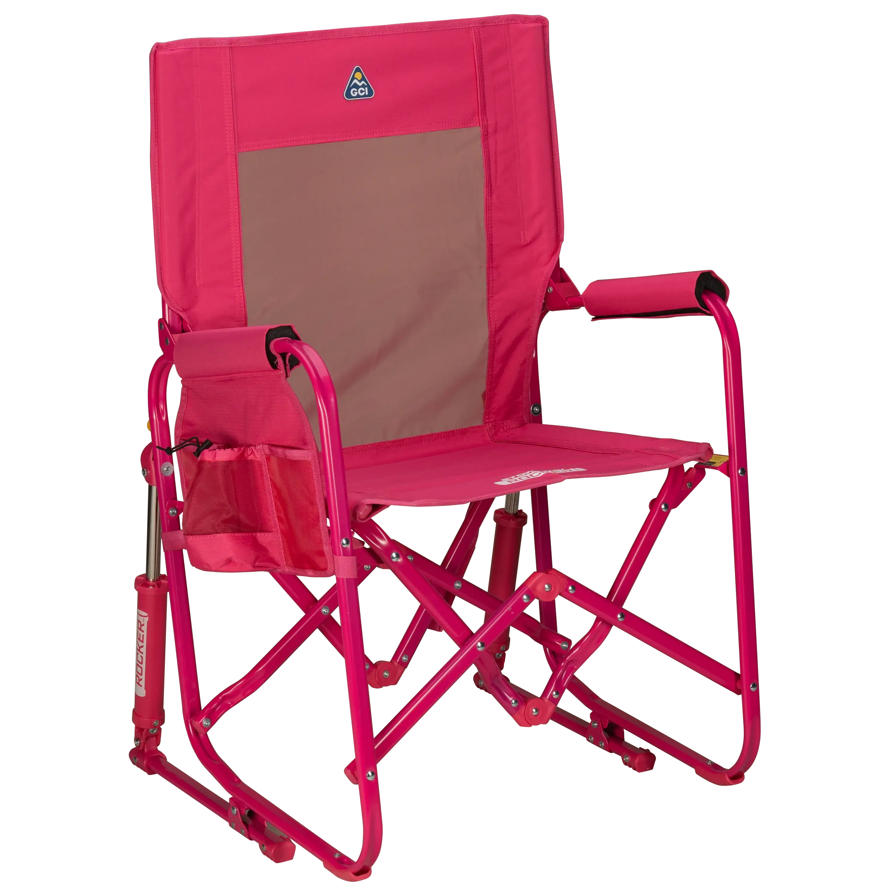 Smooth Motion Stowaway Rocker - Choice 794 - Patented Spring-Action Rocking Chair for Camping - Bright Pink