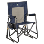Smooth Motion Stowaway Rocker - Choice 794 - Patented Spring-Action Rocking Chair for Camping - Navy Topo