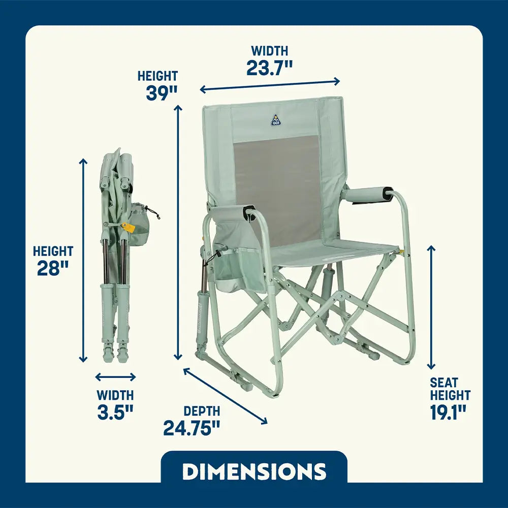 Smooth Motion Stowaway Rocker - Choice 794 - Patented Spring-Action Rocking Chair for Camping Detail