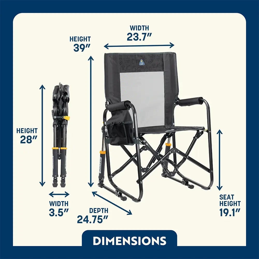 Smooth Motion Stowaway Rocker - Choice 794 - Patented Spring-Action Rocking Chair for Camping Detail