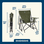 Luxury Camp Kickback Rocker - Choice 345 - Freestyle Rocker Portable Outdoor Folding Chair Detail