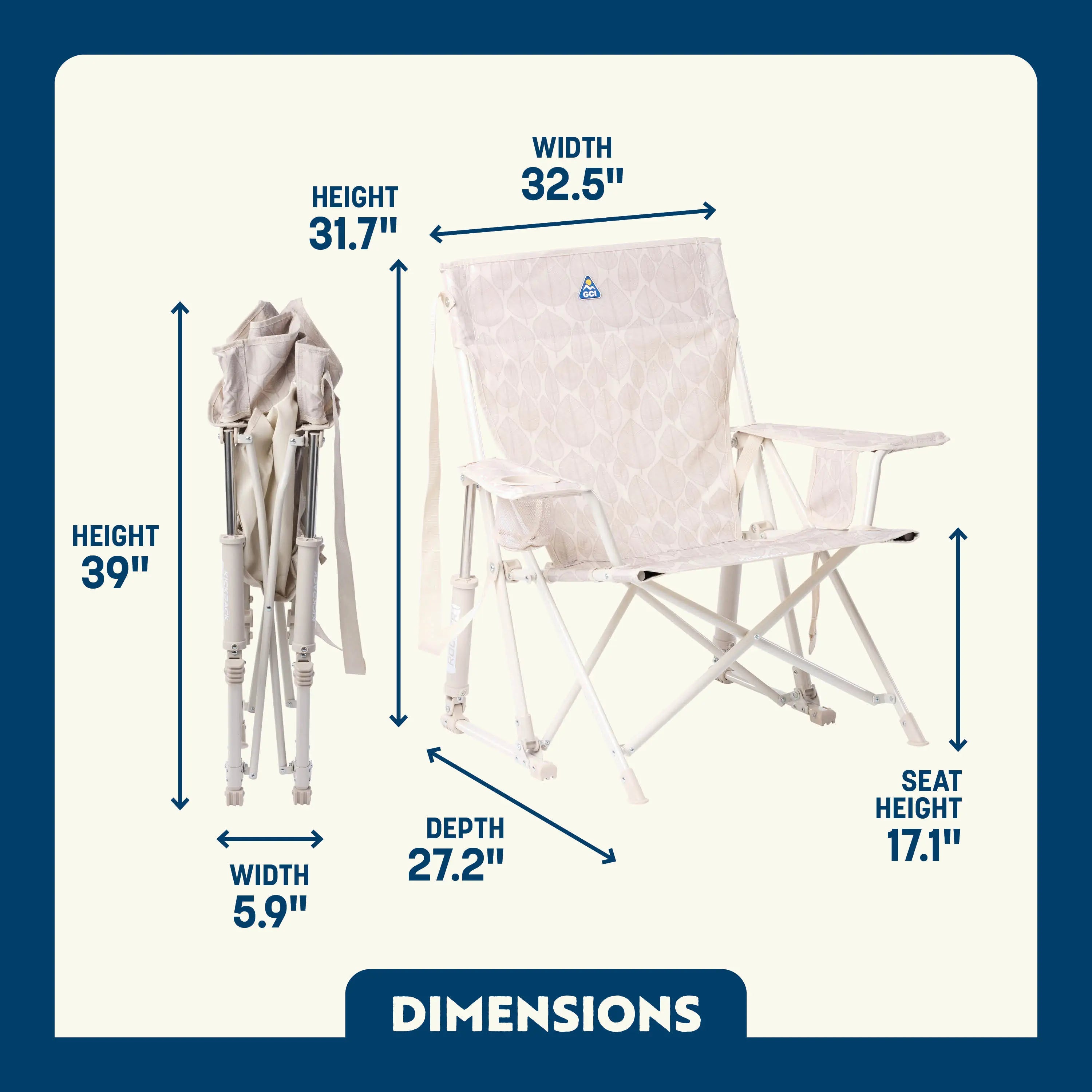 Luxury Camp Kickback Rocker - Choice 345 - Freestyle Rocker Portable Outdoor Folding Chair Detail