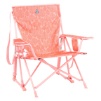 Luxury Camp Kickback Rocker - Choice 345 - Freestyle Rocker Portable Outdoor Folding Chair - Soft Pink Leaf