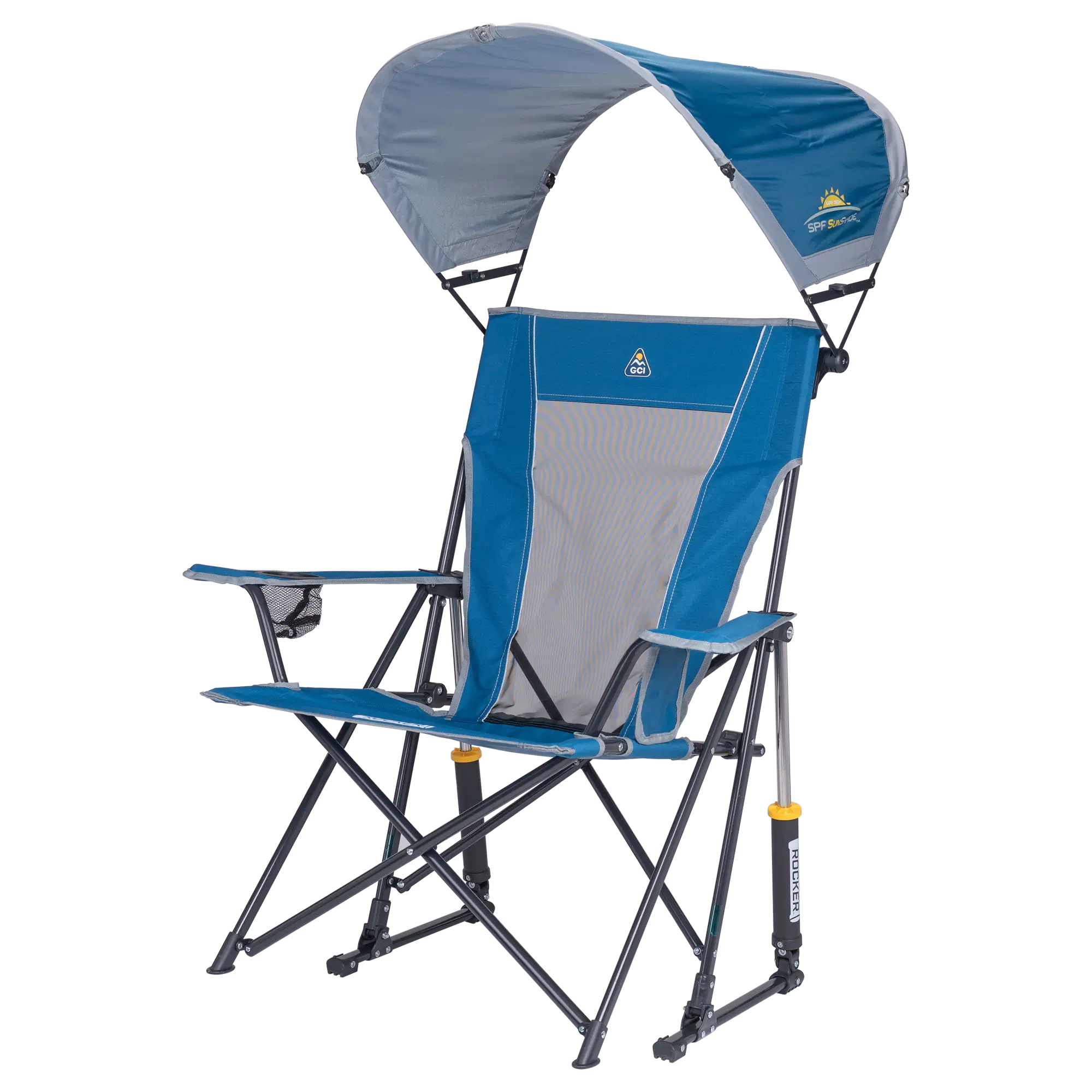 Luxury Camp SunShade Rocker - Choice 550 - RoadTrip Rocker Smooth Motion Camp Chair Detail