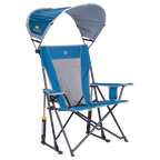 Luxury Camp SunShade Rocker - Choice 550 - RoadTrip Rocker Smooth Motion Camp Chair - Neptune Blue