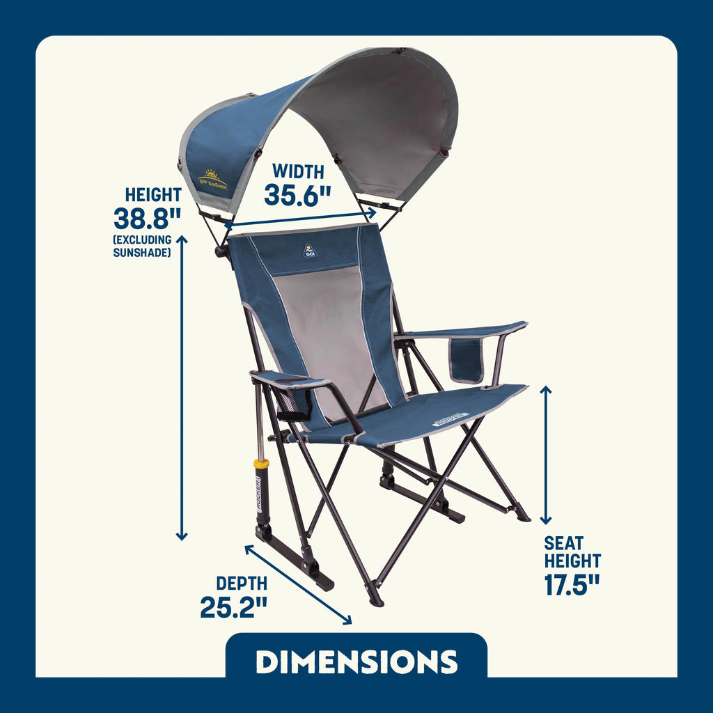 Luxury Camp SunShade Rocker - Choice 550 - RoadTrip Rocker Smooth Motion Camp Chair Detail