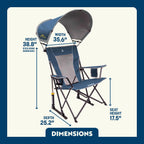 Luxury Camp SunShade Rocker - Choice 550 - RoadTrip Rocker Smooth Motion Camp Chair Detail