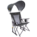 Luxury Camp SunShade Rocker - Choice 550 - RoadTrip Rocker Smooth Motion Camp Chair - Pewter