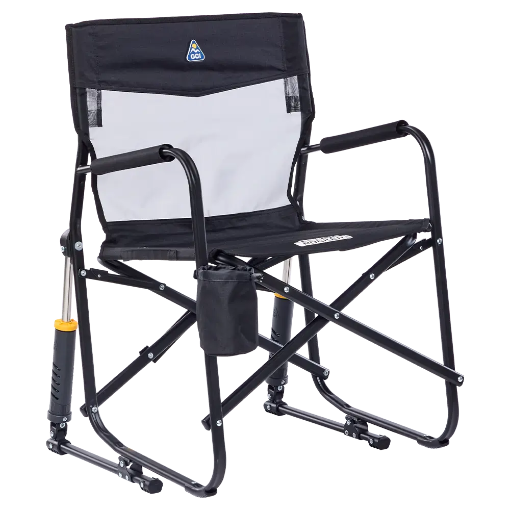 Patented Spring-Action Freestyle Rocker Elite - Choice 460 - RoadTrip Rocker Smooth Motion Camp Chair - Black