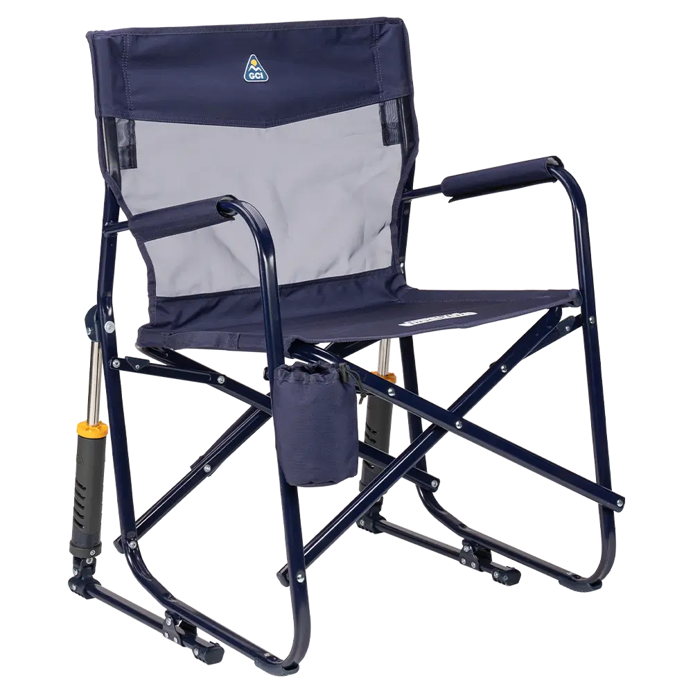 Patented Spring-Action Freestyle Rocker Elite - Choice 460 - RoadTrip Rocker Smooth Motion Camp Chair - Rich Blue