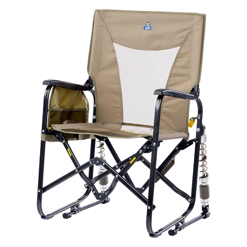 Premium All-Weather Adjustable Rocker - Choice 573 - Heavy-Duty Kickback Rocker with Beverage Holder Detail