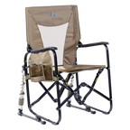 Premium All-Weather Adjustable Rocker - Choice 573 - Heavy-Duty Kickback Rocker with Beverage Holder - Aged Fatigue