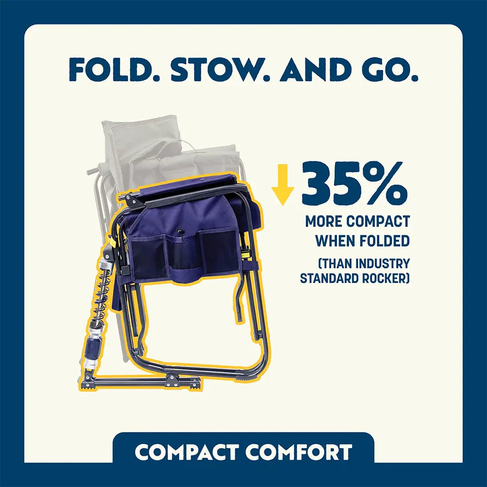 Premium All-Weather Adjustable Rocker - Choice 573 - Heavy-Duty Kickback Rocker with Beverage Holder Detail