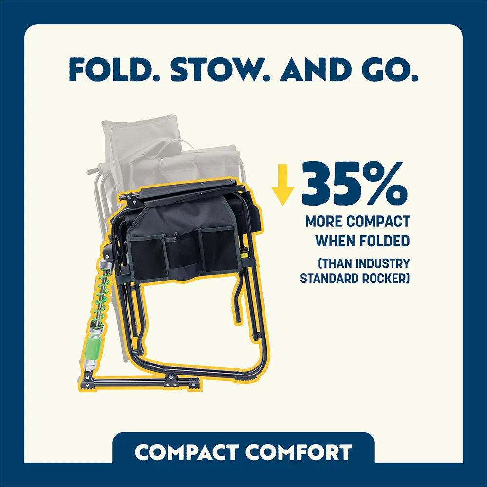 Premium All-Weather Adjustable Rocker - Choice 573 - Heavy-Duty Kickback Rocker with Beverage Holder Detail