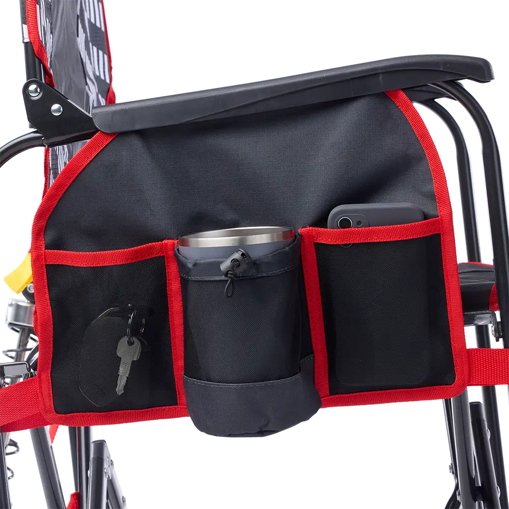 Premium All-Weather Adjustable Rocker - Choice 573 - Heavy-Duty Kickback Rocker with Beverage Holder Detail
