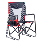 Premium All-Weather Adjustable Rocker - Choice 573 - Heavy-Duty Kickback Rocker with Beverage Holder - Charcoal Racing