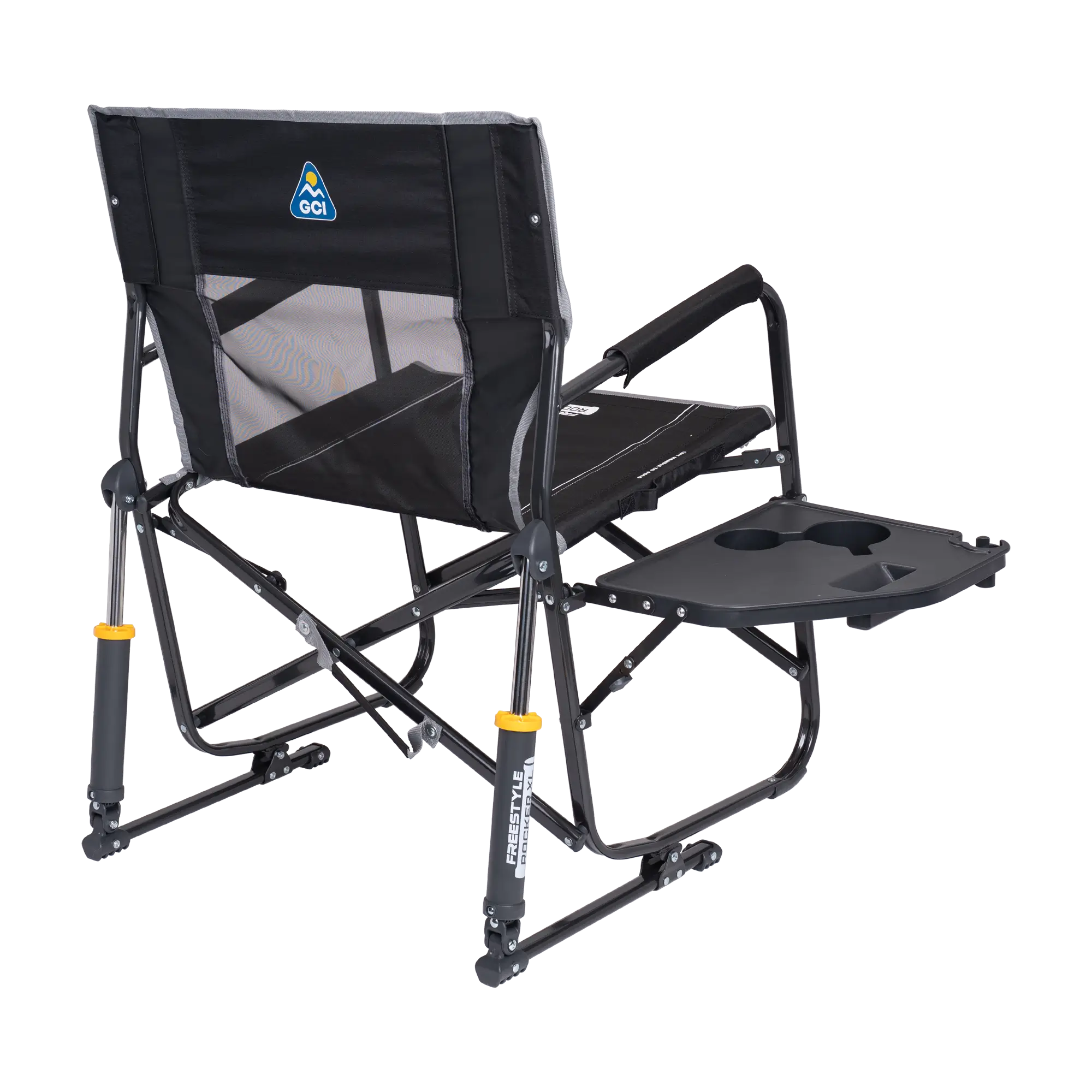 Patented Spring-Action Freestyle Rocker XL with Side Table - Choice 836 - Freestyle Rocker Portable Outdoor Folding Chair Detail