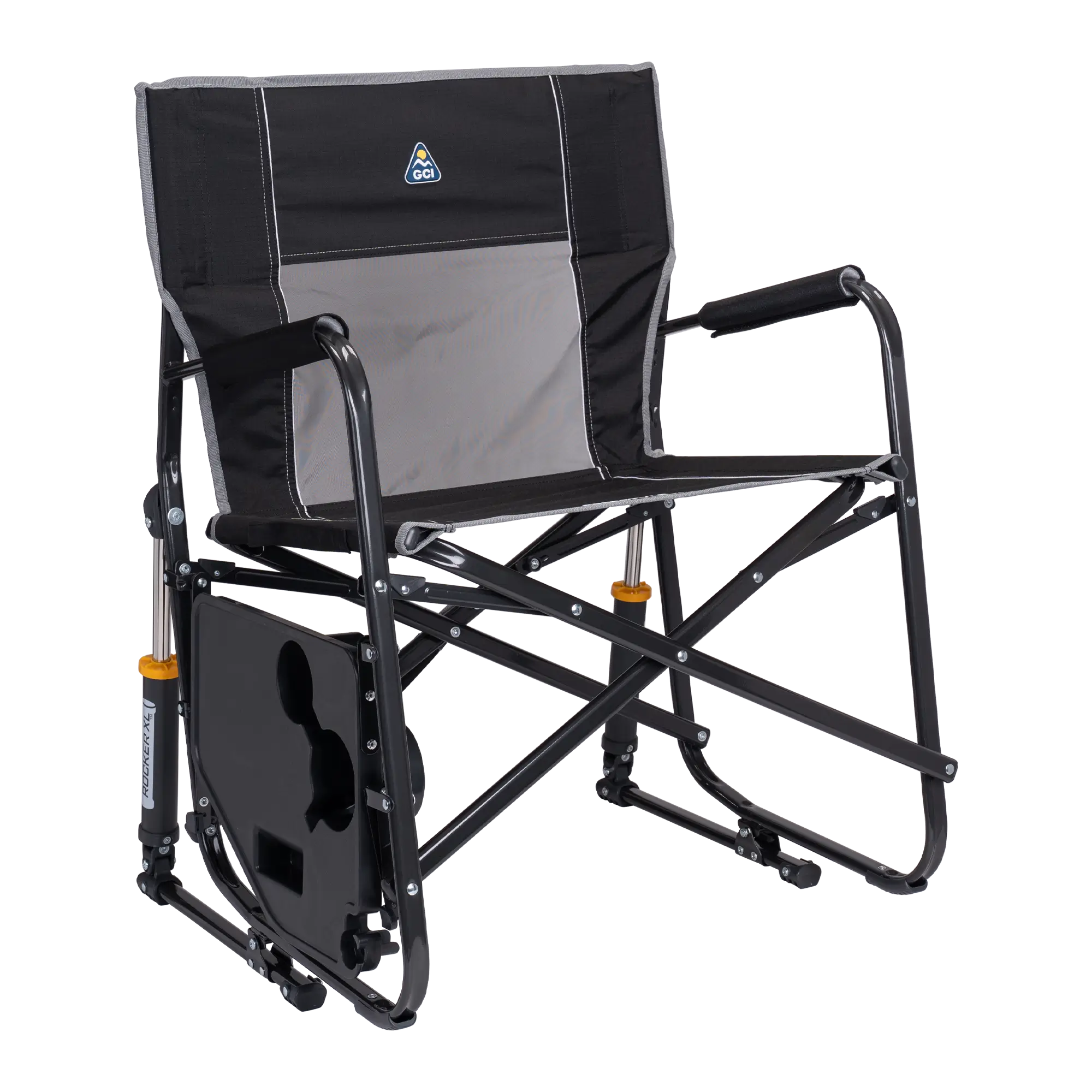 Patented Spring-Action Freestyle Rocker XL with Side Table - Choice 836 - Freestyle Rocker Portable Outdoor Folding Chair Detail