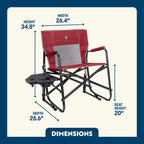 Patented Spring-Action Freestyle Rocker XL with Side Table - Choice 836 - Freestyle Rocker Portable Outdoor Folding Chair Detail
