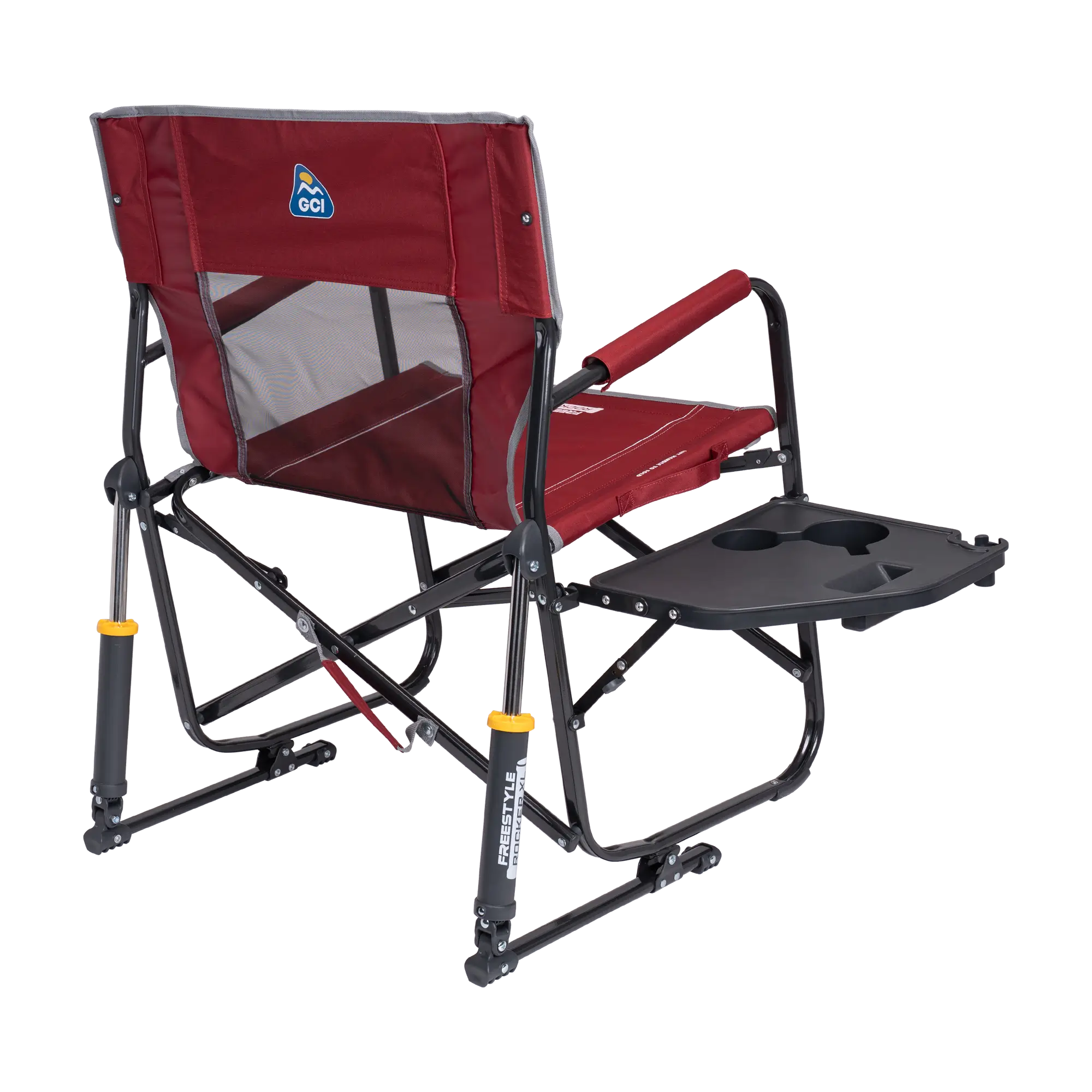 Patented Spring-Action Freestyle Rocker XL with Side Table - Choice 836 - Freestyle Rocker Portable Outdoor Folding Chair Detail