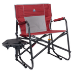 Patented Spring-Action Freestyle Rocker XL with Side Table - Choice 836 - Freestyle Rocker Portable Outdoor Folding Chair - Cinnamon