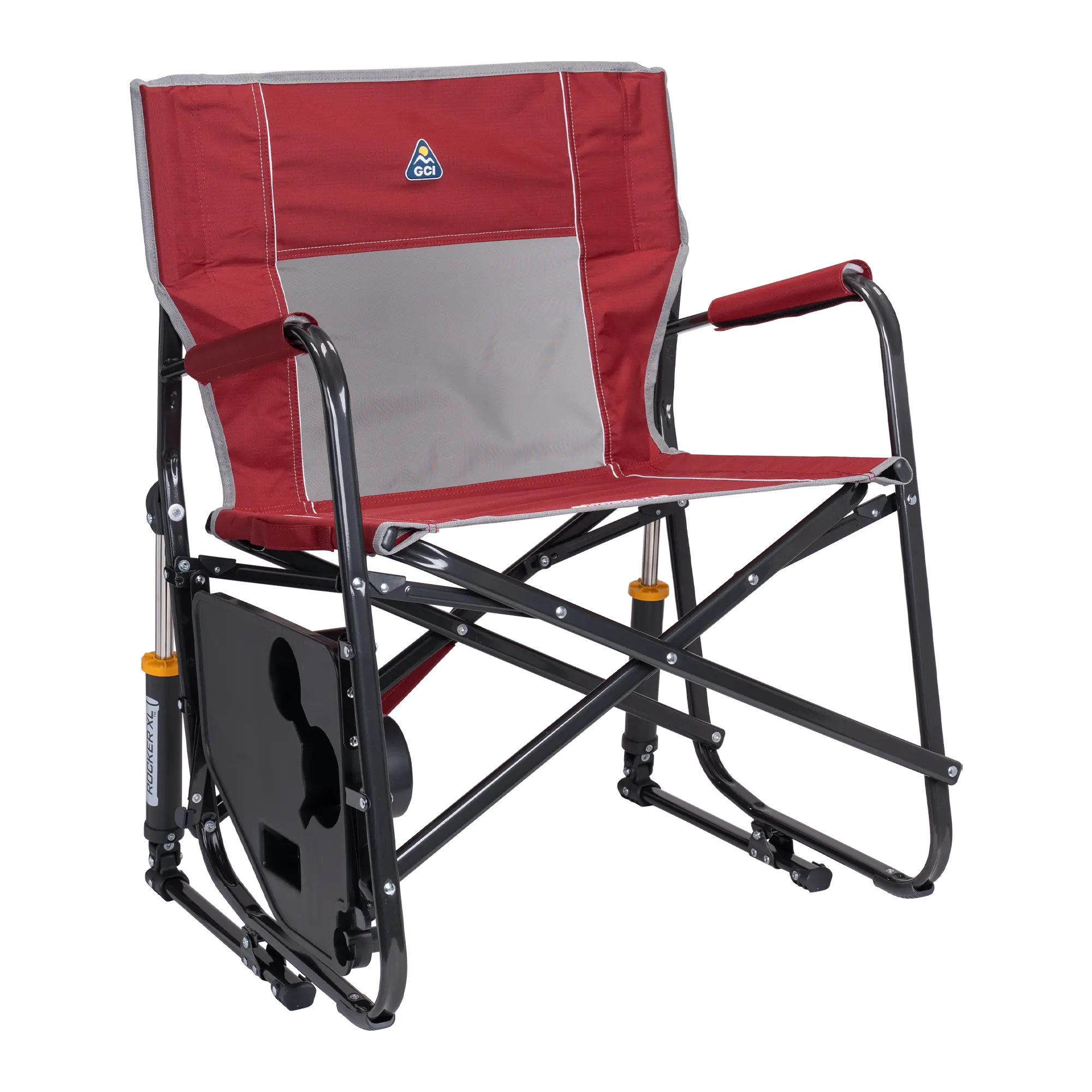 Patented Spring-Action Freestyle Rocker XL with Side Table - Choice 836 - Freestyle Rocker Portable Outdoor Folding Chair Detail