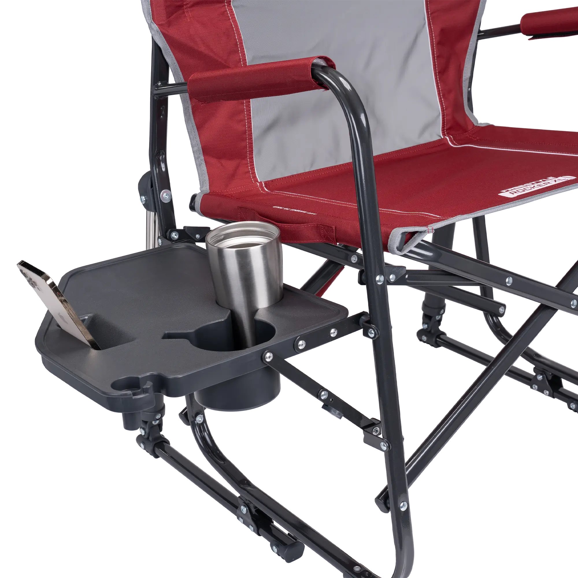 Patented Spring-Action Freestyle Rocker XL with Side Table - Choice 836 - Freestyle Rocker Portable Outdoor Folding Chair Detail