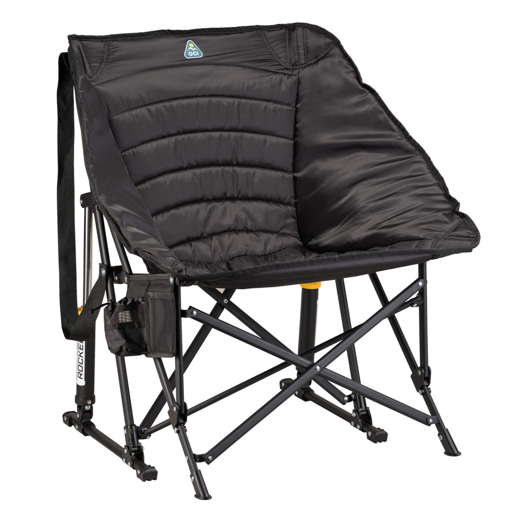 Premium All-Weather Puff Rocker - Choice 731 - RoadTrip Rocker Smooth Motion Camp Chair - Black