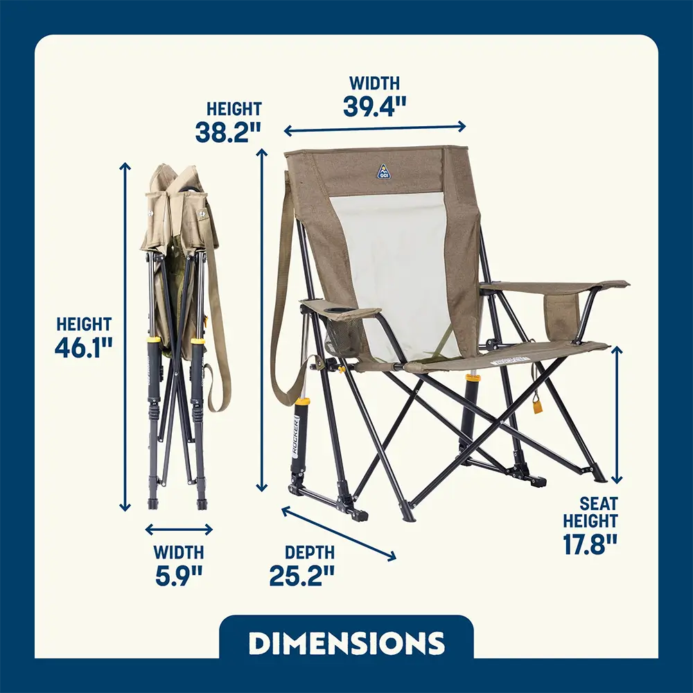 Heavy-Duty Freestyle Comfort Pro Rocker XL - Choice 107 - Patented Spring-Action Rocking Chair for Camping Detail