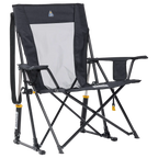 Heavy-Duty Freestyle Comfort Pro Rocker XL - Choice 107 - Patented Spring-Action Rocking Chair for Camping - Heathered Charcoal