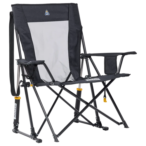 Heavy-Duty Freestyle Comfort Pro Rocker XL - Choice 107 - Patented Spring-Action Rocking Chair for Camping - Heathered Charcoal